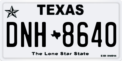 TX license plate DNH8640