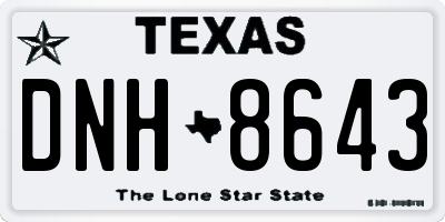 TX license plate DNH8643