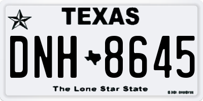 TX license plate DNH8645