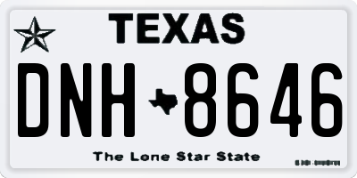 TX license plate DNH8646