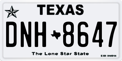 TX license plate DNH8647