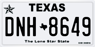 TX license plate DNH8649