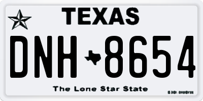 TX license plate DNH8654
