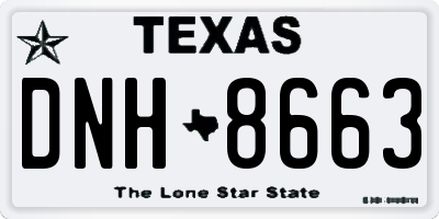 TX license plate DNH8663