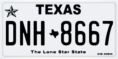 TX license plate DNH8667