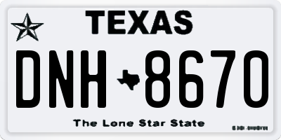 TX license plate DNH8670