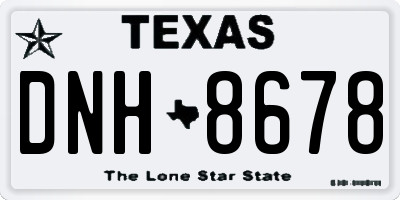 TX license plate DNH8678