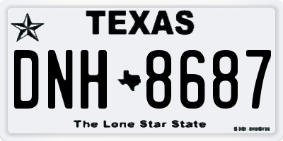 TX license plate DNH8687
