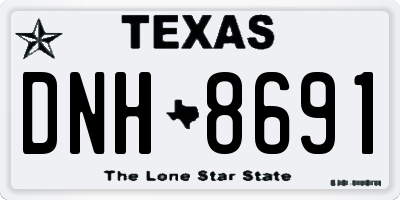 TX license plate DNH8691