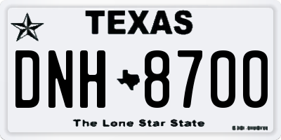 TX license plate DNH8700