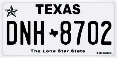 TX license plate DNH8702