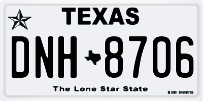 TX license plate DNH8706