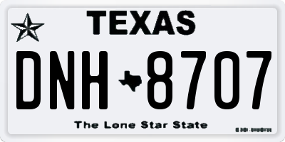TX license plate DNH8707