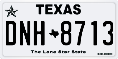 TX license plate DNH8713