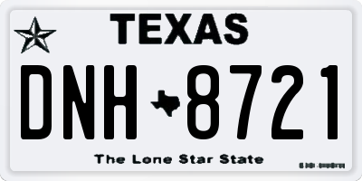 TX license plate DNH8721