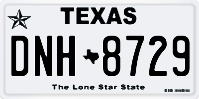 TX license plate DNH8729