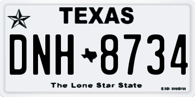 TX license plate DNH8734