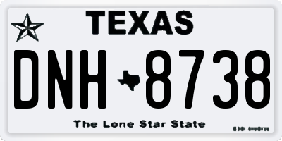 TX license plate DNH8738