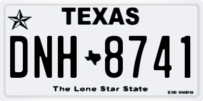 TX license plate DNH8741