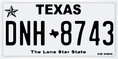 TX license plate DNH8743