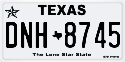 TX license plate DNH8745