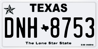 TX license plate DNH8753