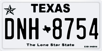 TX license plate DNH8754