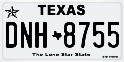 TX license plate DNH8755