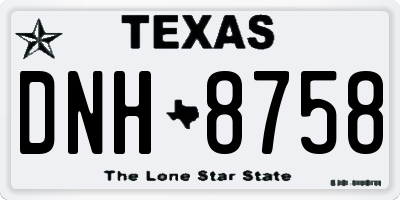TX license plate DNH8758