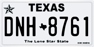 TX license plate DNH8761