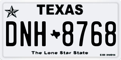 TX license plate DNH8768