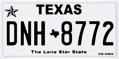 TX license plate DNH8772