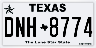 TX license plate DNH8774