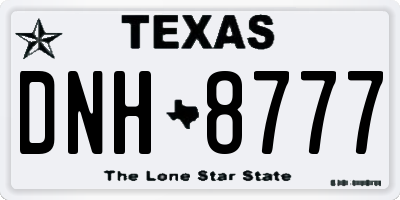 TX license plate DNH8777