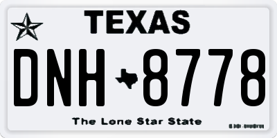 TX license plate DNH8778