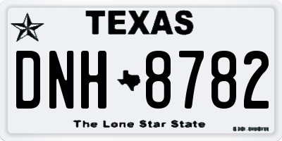 TX license plate DNH8782