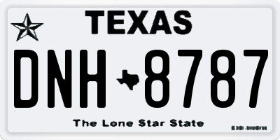TX license plate DNH8787