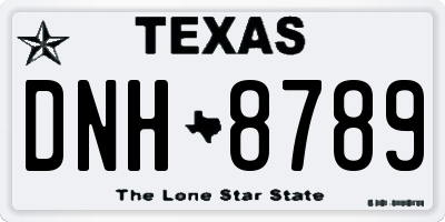 TX license plate DNH8789