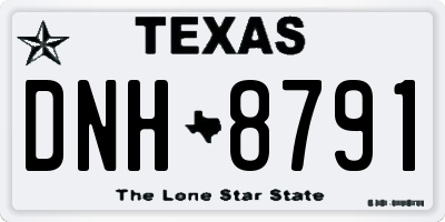 TX license plate DNH8791