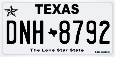 TX license plate DNH8792