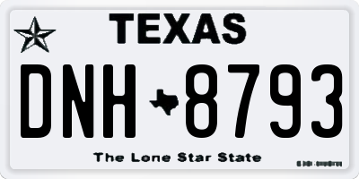 TX license plate DNH8793