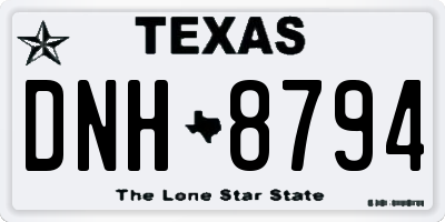 TX license plate DNH8794