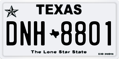 TX license plate DNH8801