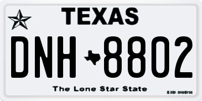 TX license plate DNH8802
