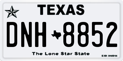 TX license plate DNH8852