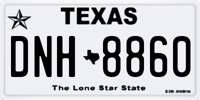 TX license plate DNH8860