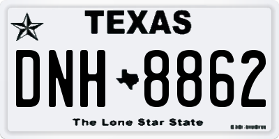 TX license plate DNH8862