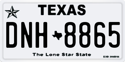 TX license plate DNH8865