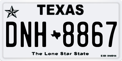 TX license plate DNH8867