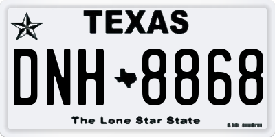 TX license plate DNH8868
